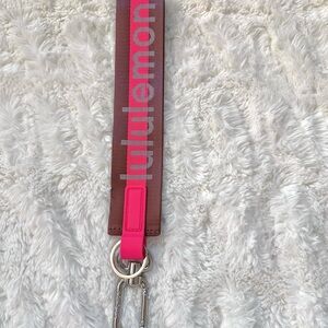 Lululemon Never Lost Keychain *Wordmark Ancient Copper/Glaze Pink